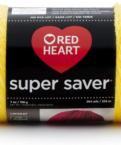 RED HEART Super Saver Yarn. Bright Yellow | #4 Medium Worsted Weight Acrylic Soft Yarn for Blankets. Beanies. Amigurumi. and Beginner Projects. 364 yards. 198g/7oz